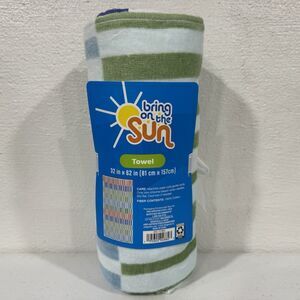 Bring On The Sun Striped Beach Towel 32x62" 100% Cotton Walgreens Pool Bath